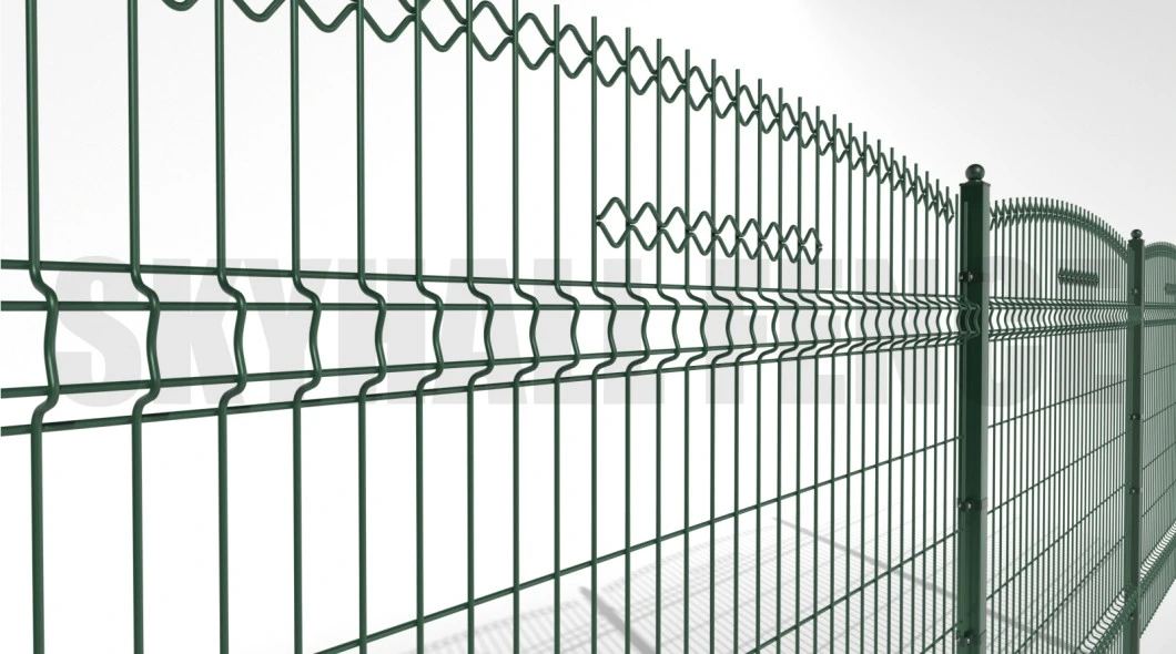 Outdoor Welded Wire Mesh Clamp Type/ Self-Lock Pedestrian Fence Decorative Metal Fence with Arc Fence Top Design