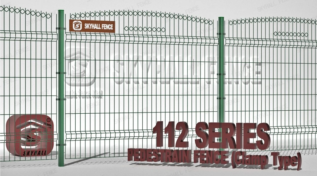 Outdoor Welded Wire Mesh Clamp Type/ Self-Lock Pedestrian Fence Decorative Metal Fence with Arc Fence Top Design